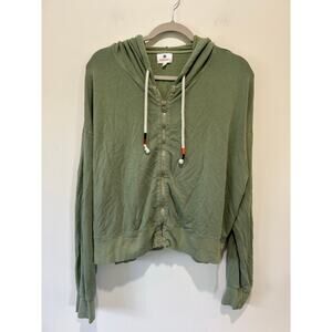 Sundry green hoodie womens size 4 full zip oversized